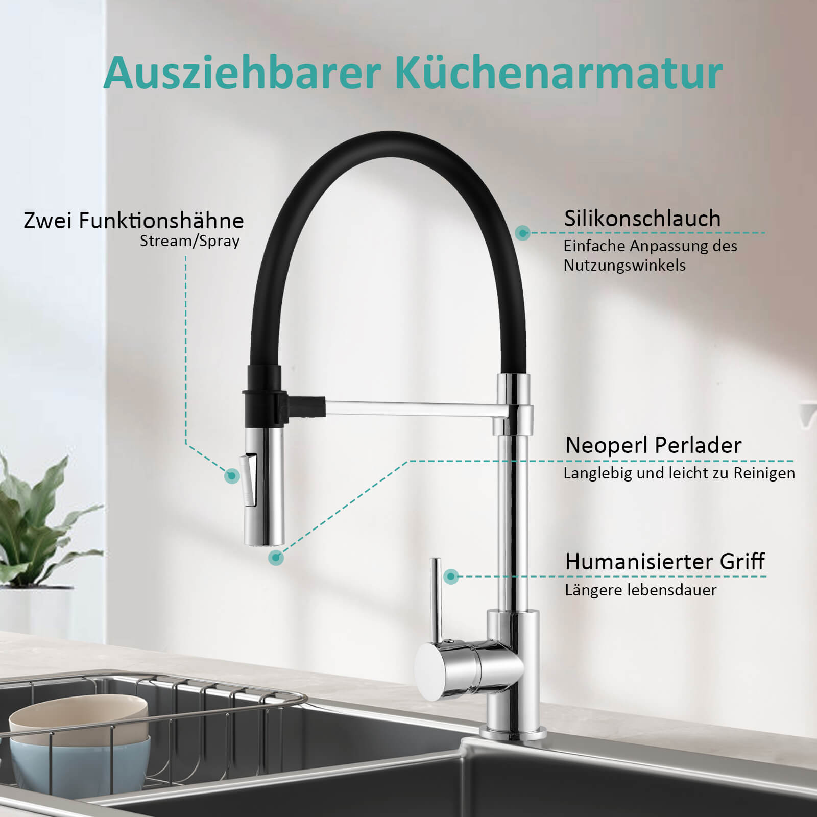 emke-f17-robinet-cuisine-chrom-2-jets-orientable-360 image 7