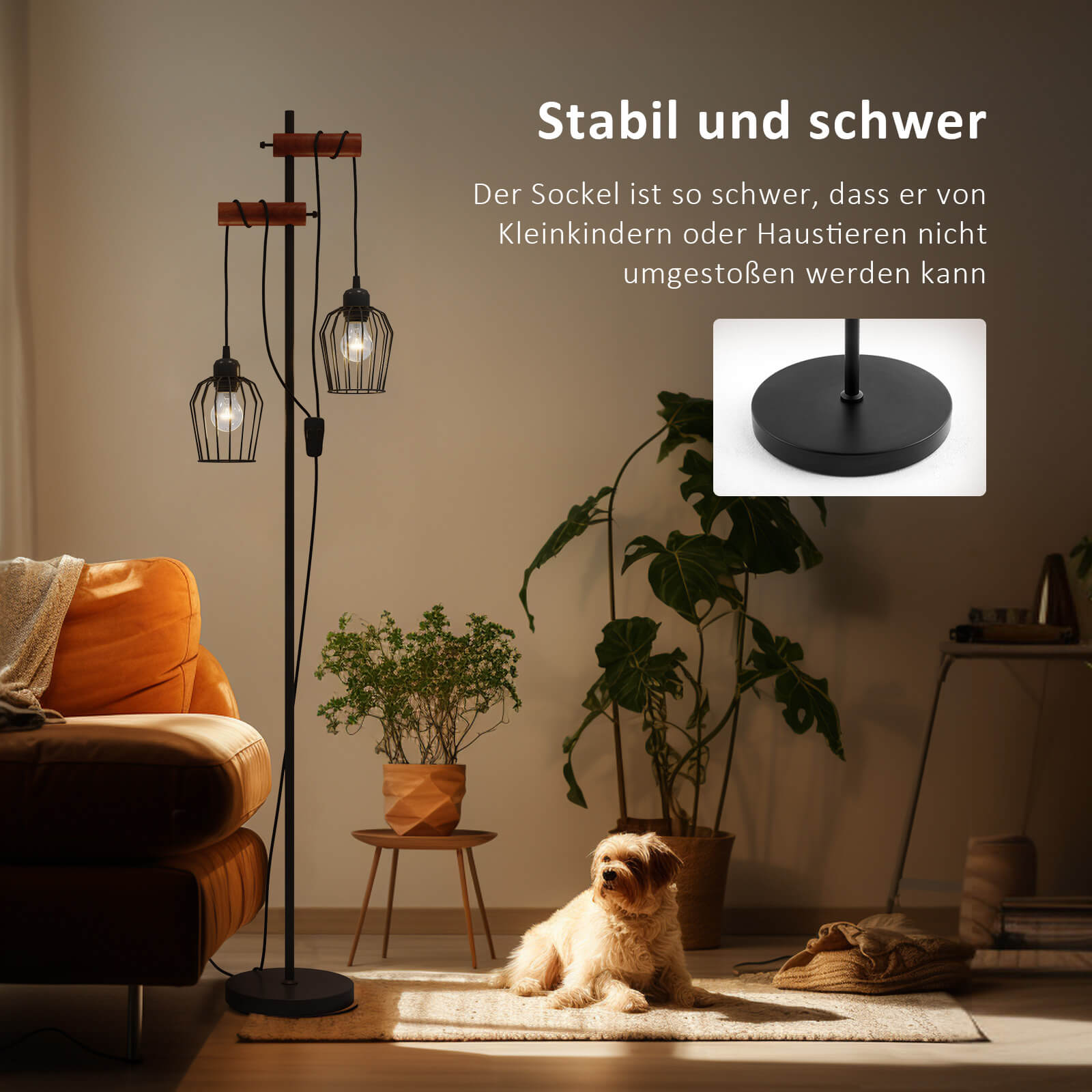 emke-l28e2bl-lampadaire-noir-150-cm-2-lampes-e27 image 5