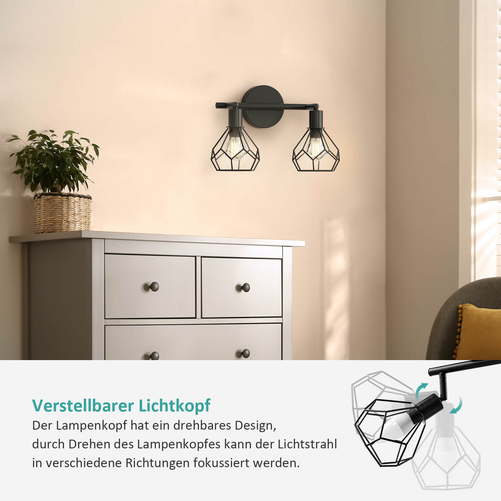 emke-l25a2bl-plafonnier-applique-noir-2-lampes image 4