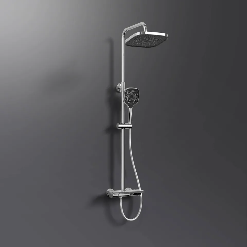 emke-f12-colonne-de-douche-thermostatique-chrome-effet-pluie image 1