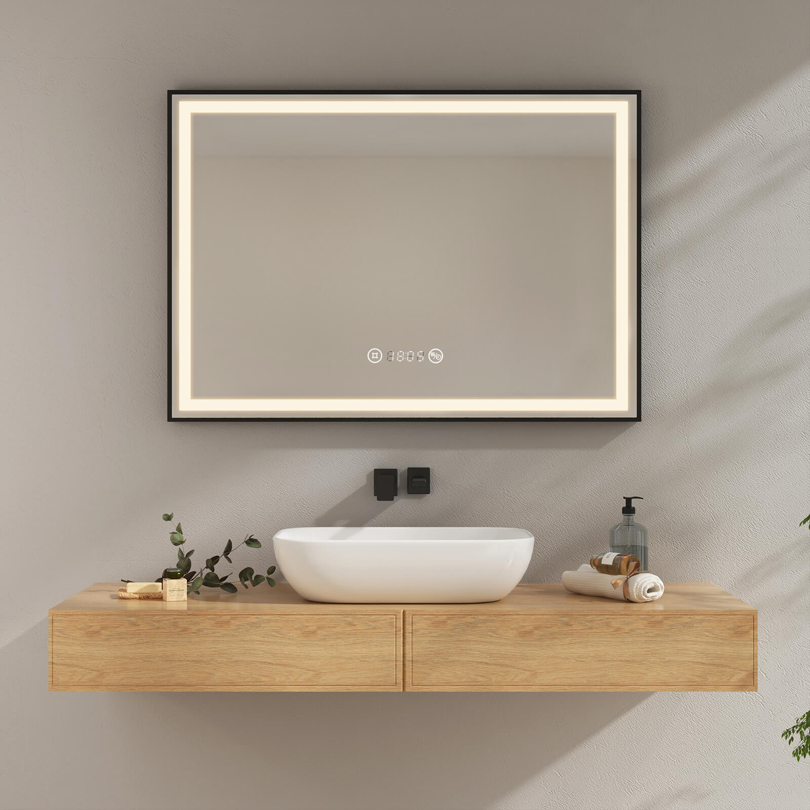 emke-lm23-miroir-lumineux-salle-de-bain-120x70-cadre-noir image 2