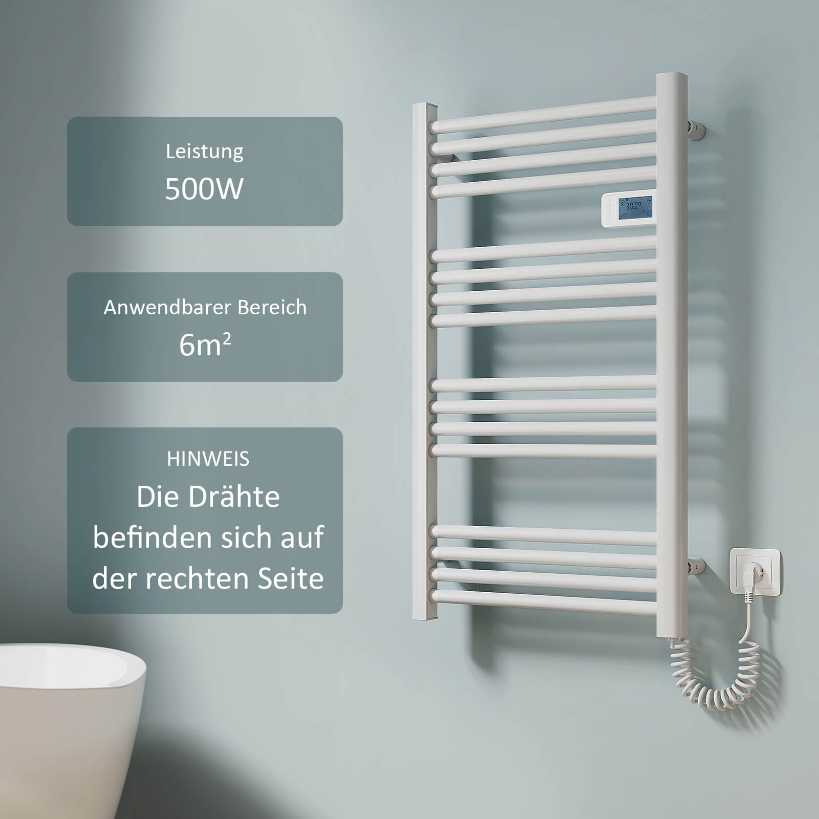 emke-ptr-s-che-serviette-lectrique-blanc-500-w image 6