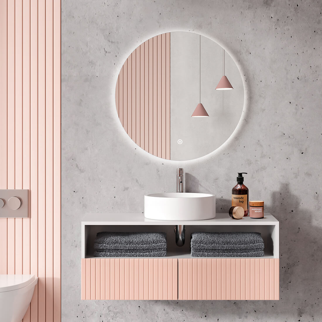 emke-olm03-miroir-led-salle-de-bain-rond-80-cm-tactile-3-couleurs image 4