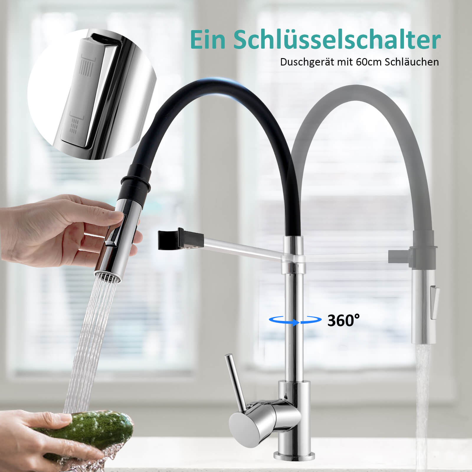 emke-f17-robinet-cuisine-chrom-2-jets-orientable-360 image 3