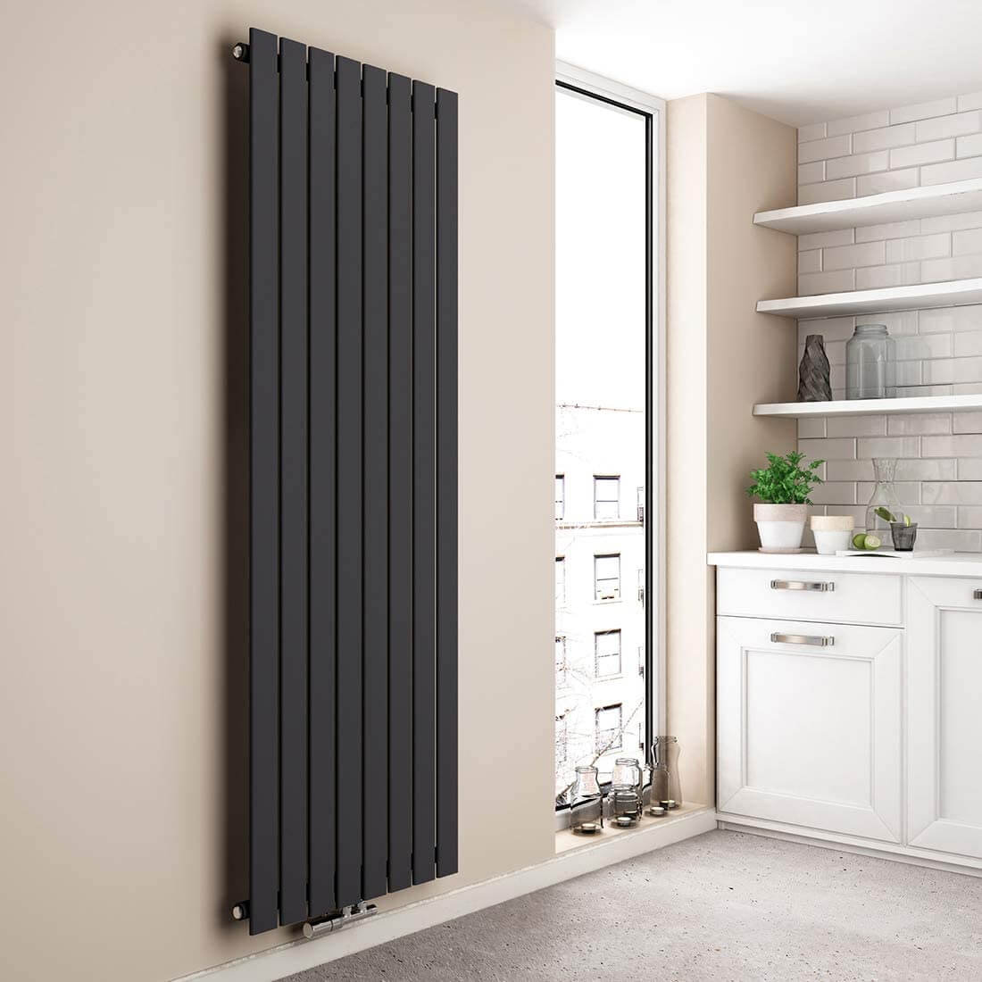 emke-radiateur-vertical-eau-chaude-monocouche-blanc-180x62-cm image 2