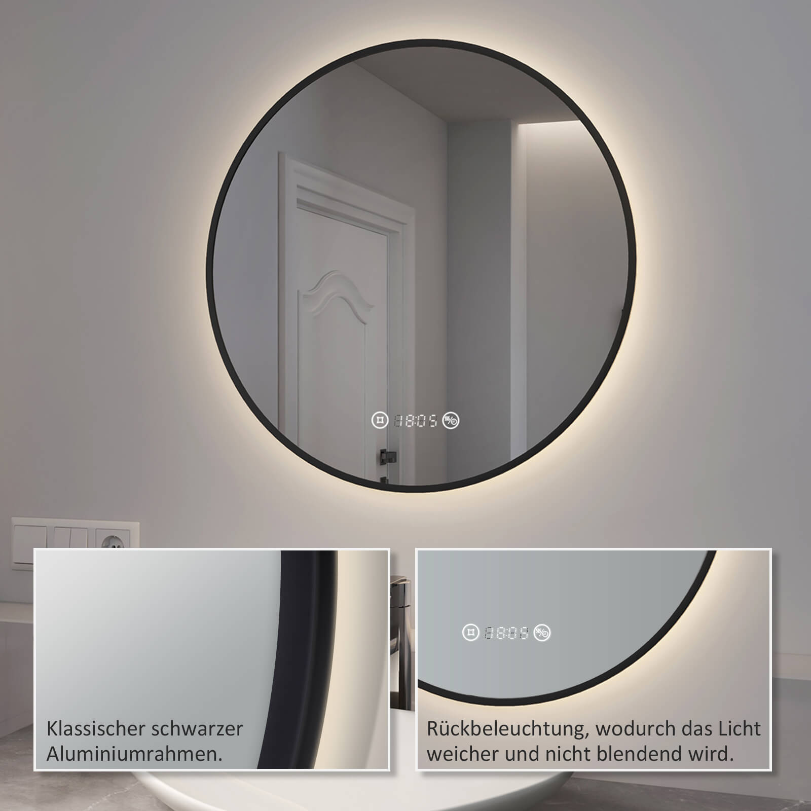 emke-olm09-miroir-led-rond-60-cm-noir-antibu-e image 7