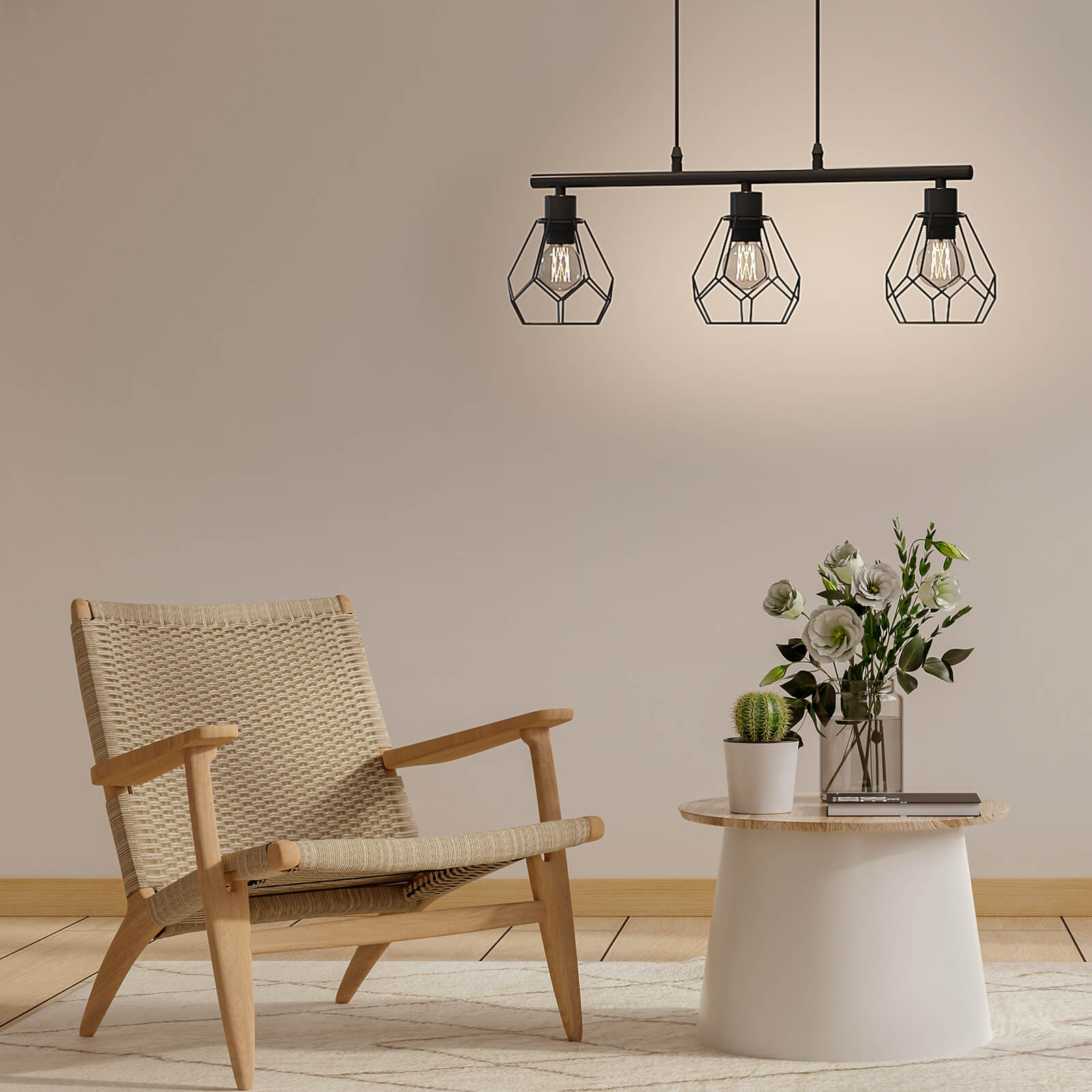 emke-l25b2bl-suspension-3-lampes-noire-e27-r-glable image 4