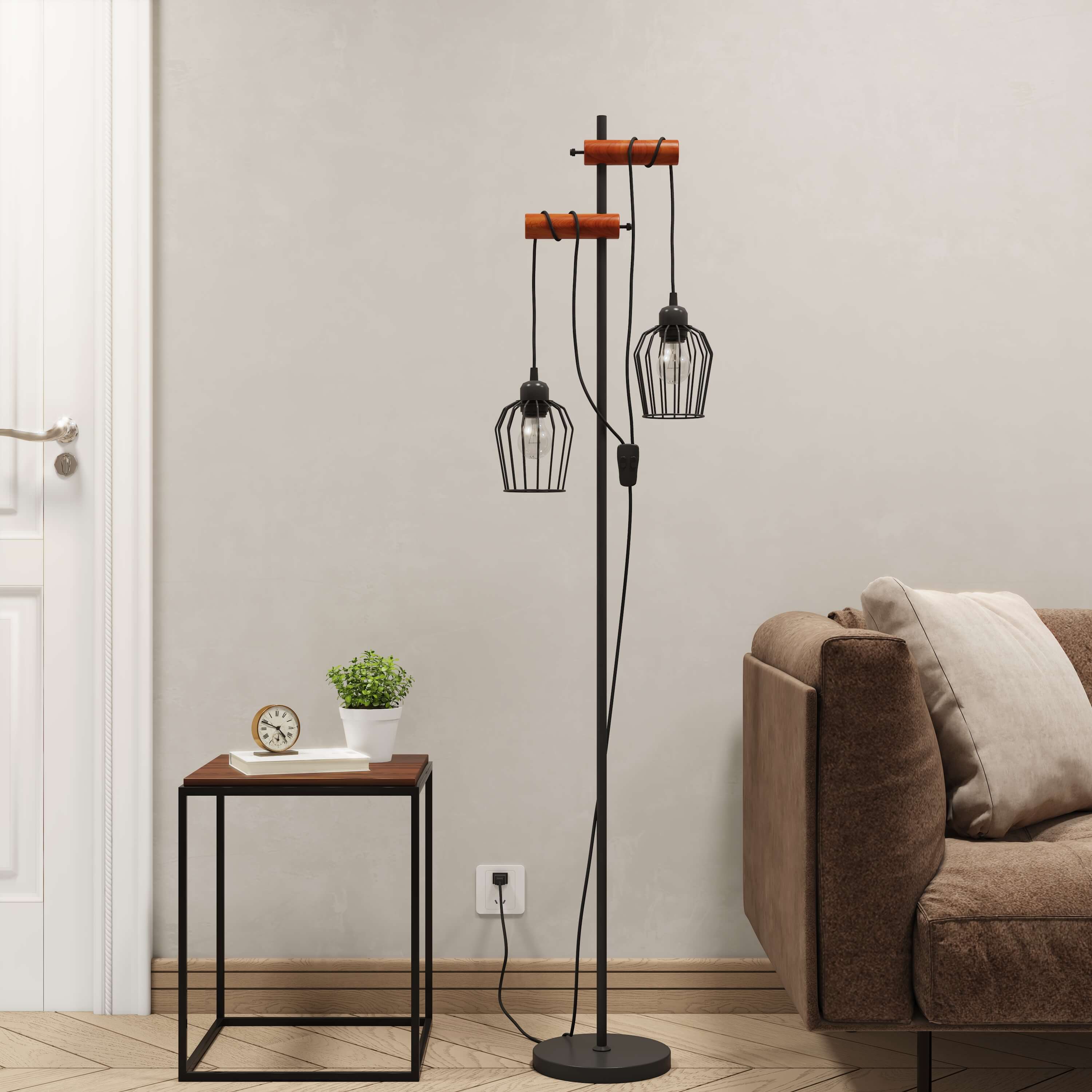emke-l28e2bl-lampadaire-noir-150-cm-2-lampes-e27 image 7