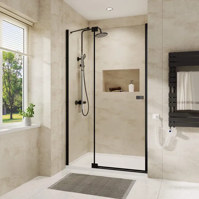 emke-porte-douche-pliante-noir-90x190-verre-8mm-nano image 1