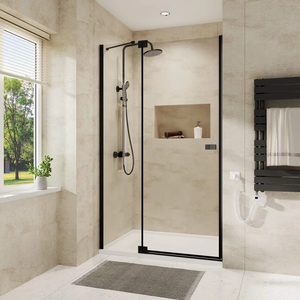 emke-porte-douche-pliante-noir-90x190-verre-8mm-nano image 1