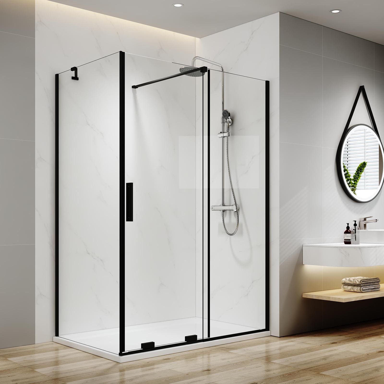 emke-cabine-douche-coulissante-noir-120-90-verre-8mm image 1