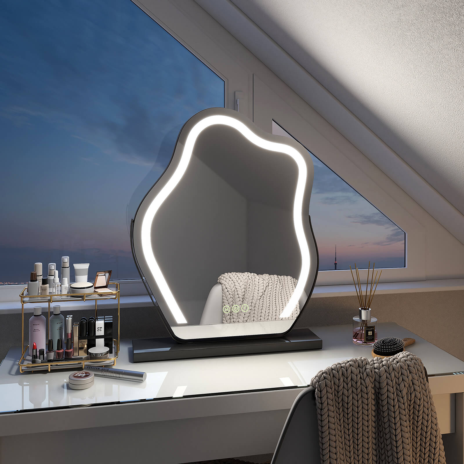 emke-cm14-miroir-maquillage-led-noir-30x40-cm image 2