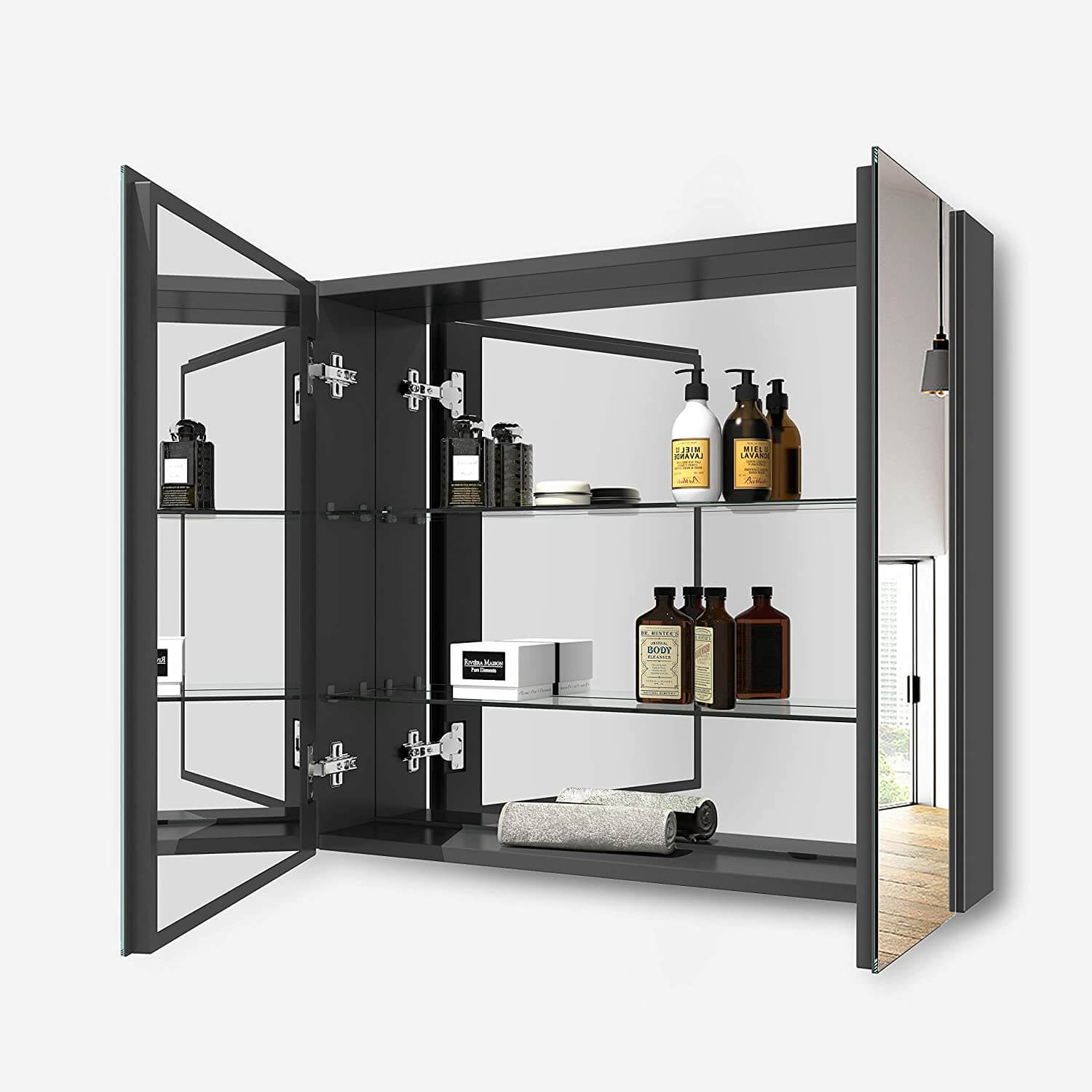 emke-mc7-armoire-miroir-salle-de-bain-75x65-cm-noir image 7