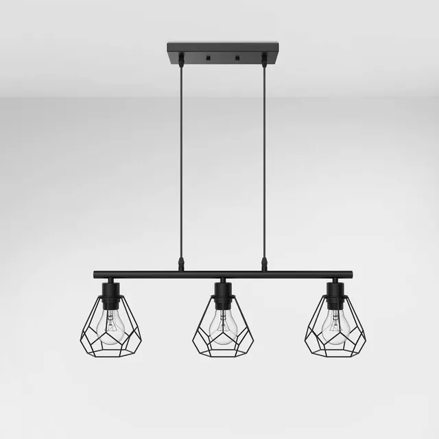 emke-l25b2bl-suspension-3-lampes-noire-e27-r-glable image 1