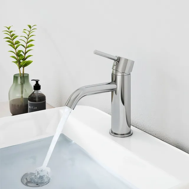emke-f14-mitigeur-lavabo-chrom-sans-vidage-laiton image 1