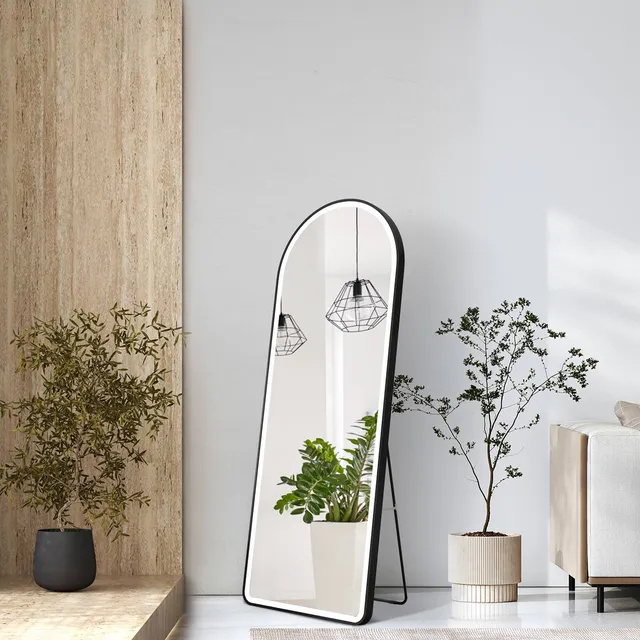 emke-miroir-sur-pied-fm06-miroir-led-noir-160x60 image 1