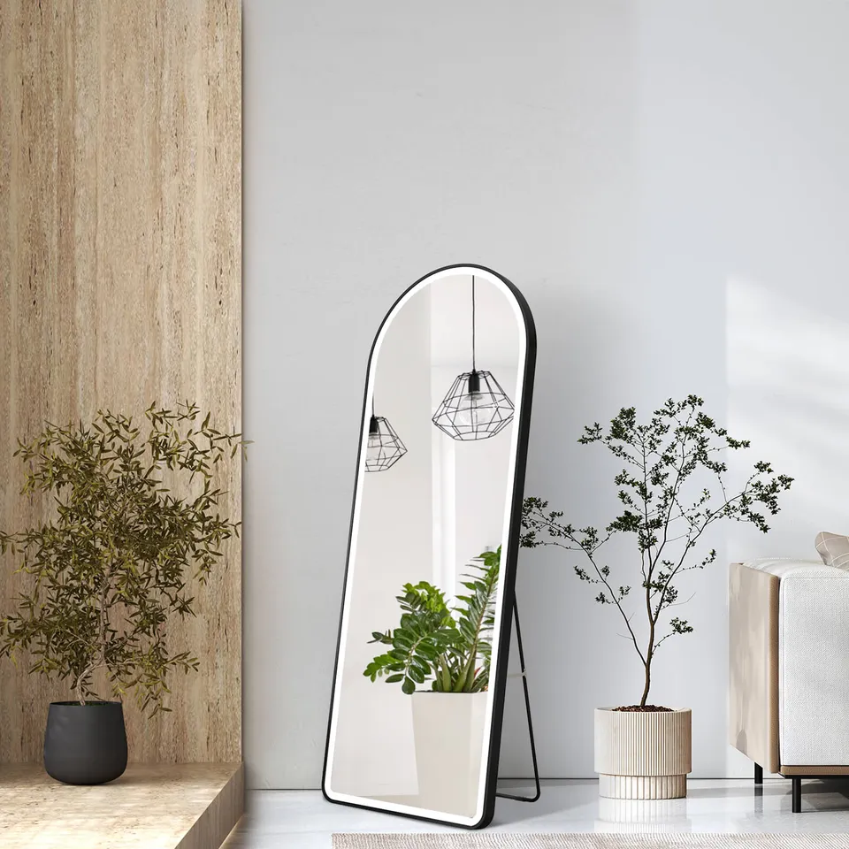 emke-miroir-sur-pied-fm06-miroir-led-noir-160x60 image 1