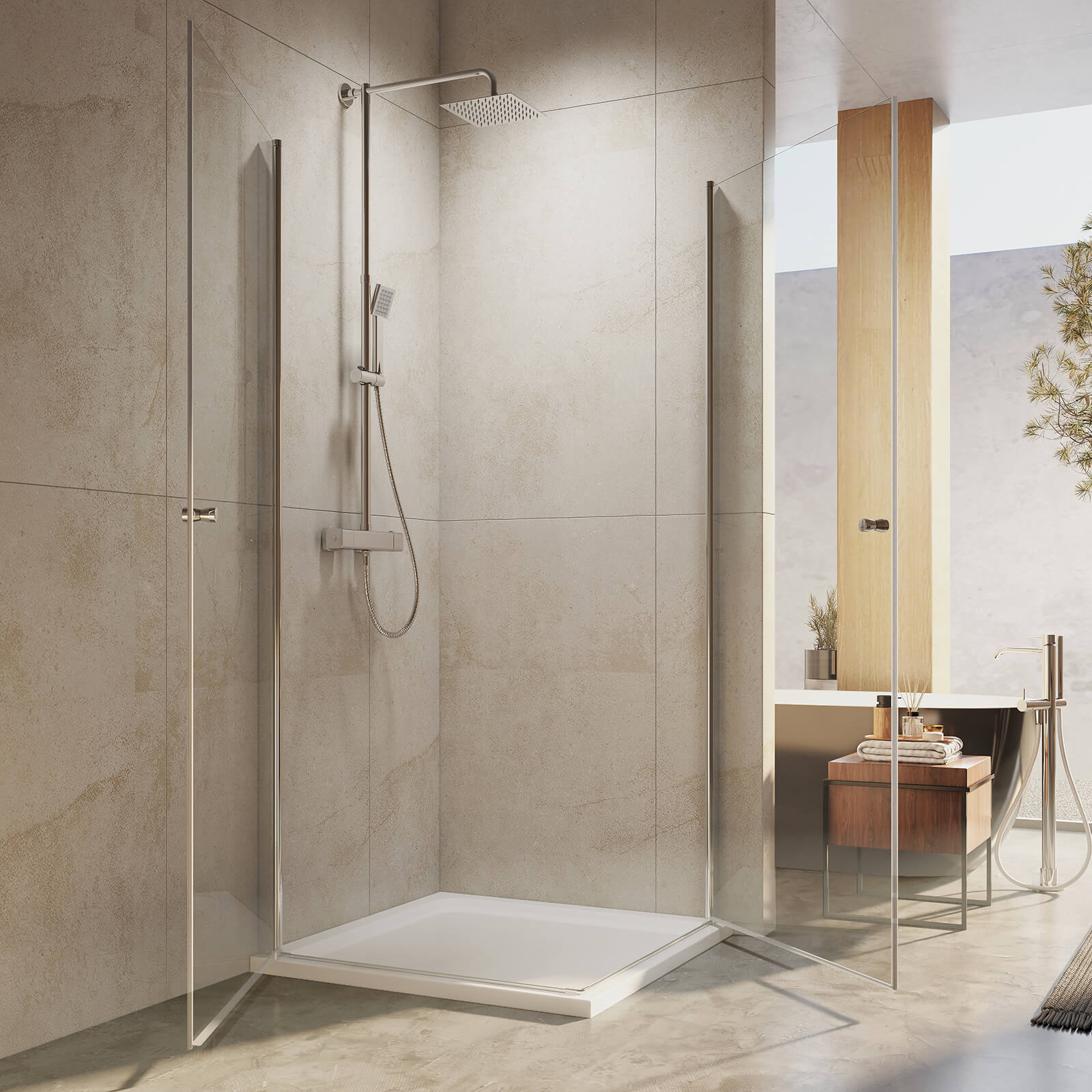 emke-cabine-de-douche-angle-80x185cm-double-porte image 2