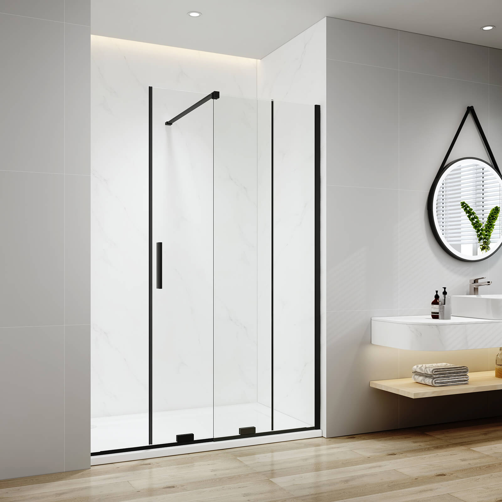 emke-cabine-de-douche-porte-coulissante-140x195-noir image 2