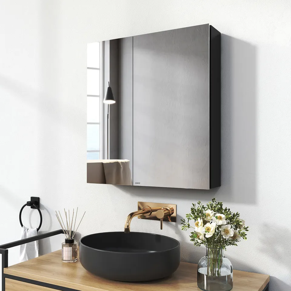 emke-mc6-armoire-miroir-60x65-2-portes-noir image 1