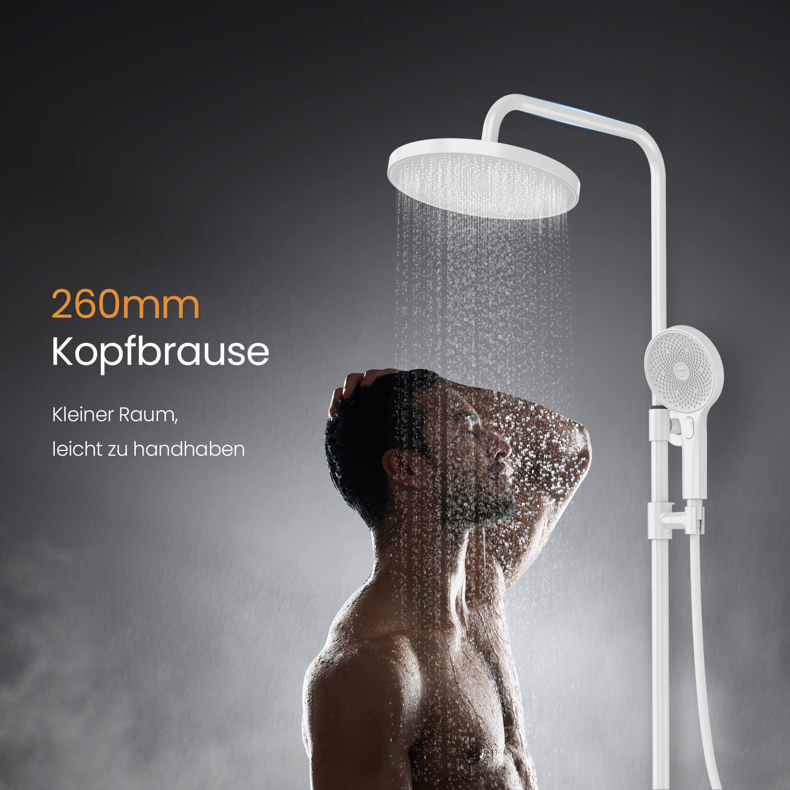 emke-f22-colonne-de-douche-thermostatique-blanc-260-mm image 3