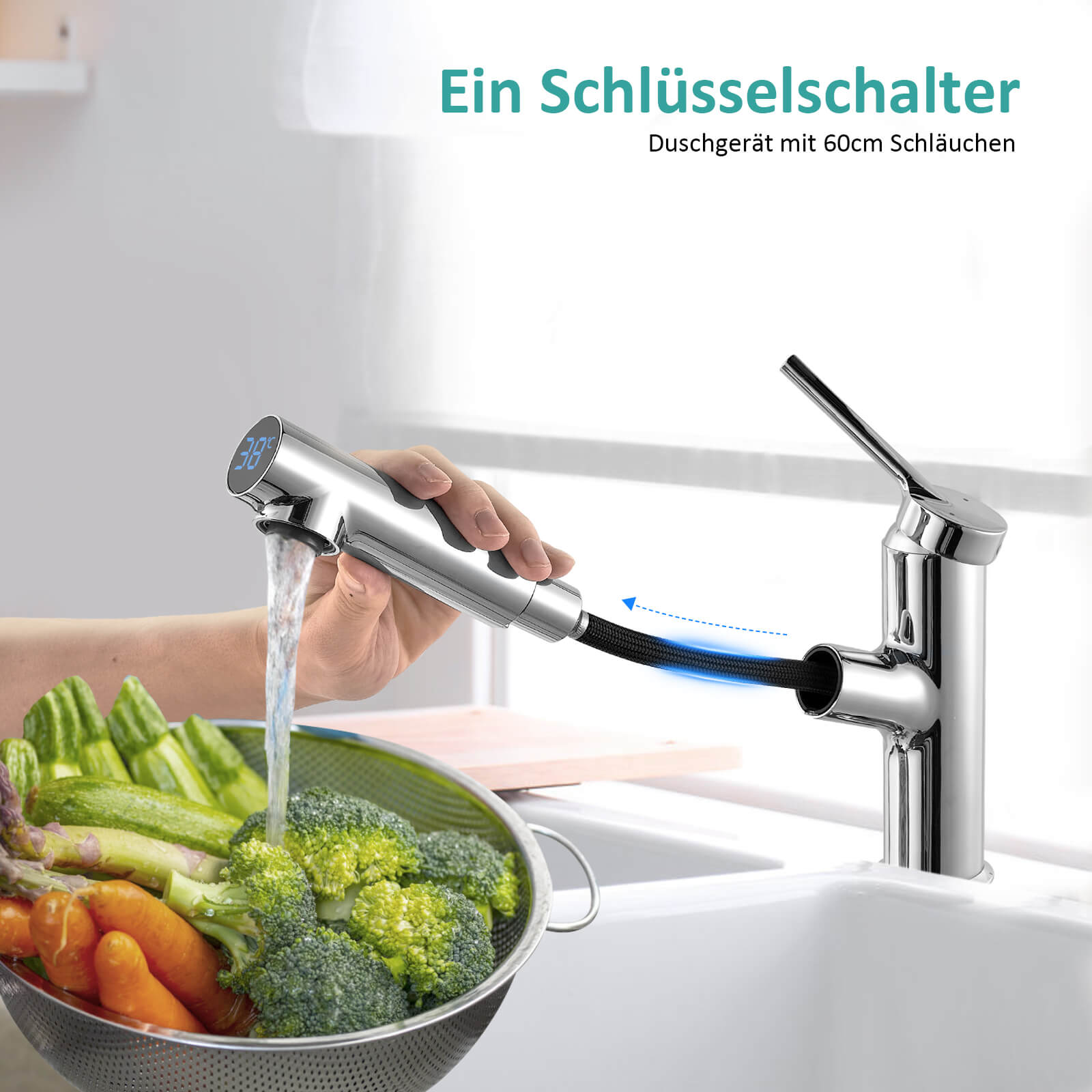 emke-f20-mitigeur-cuisine-chrome-bec-extractible-affichage image 2
