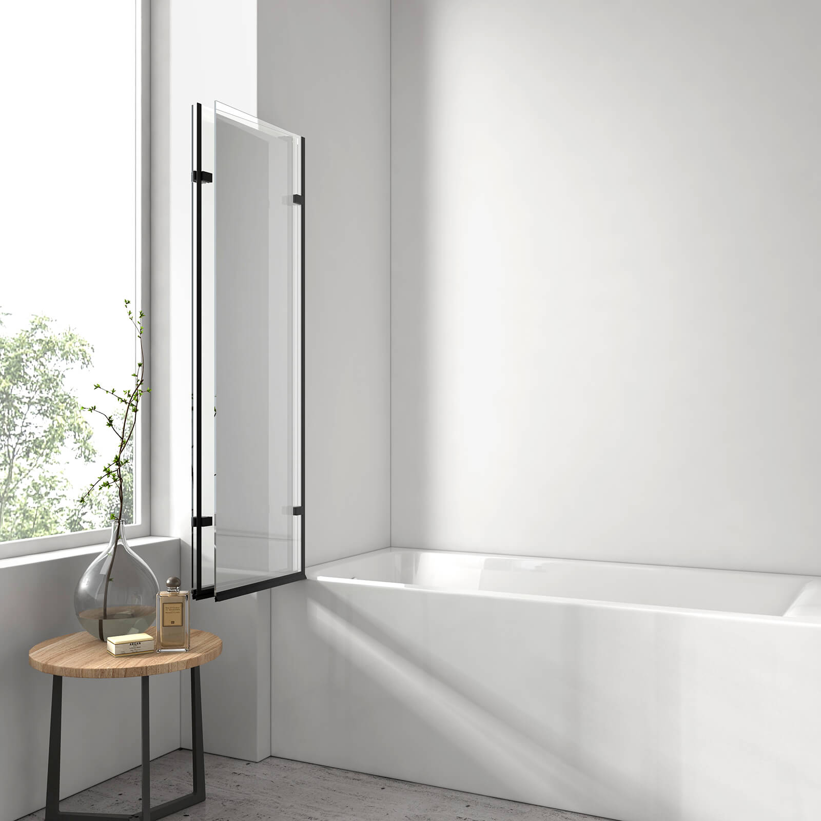 emke-pare-baignoire-120cm-noir-3-volets-verre-6mm image 7
