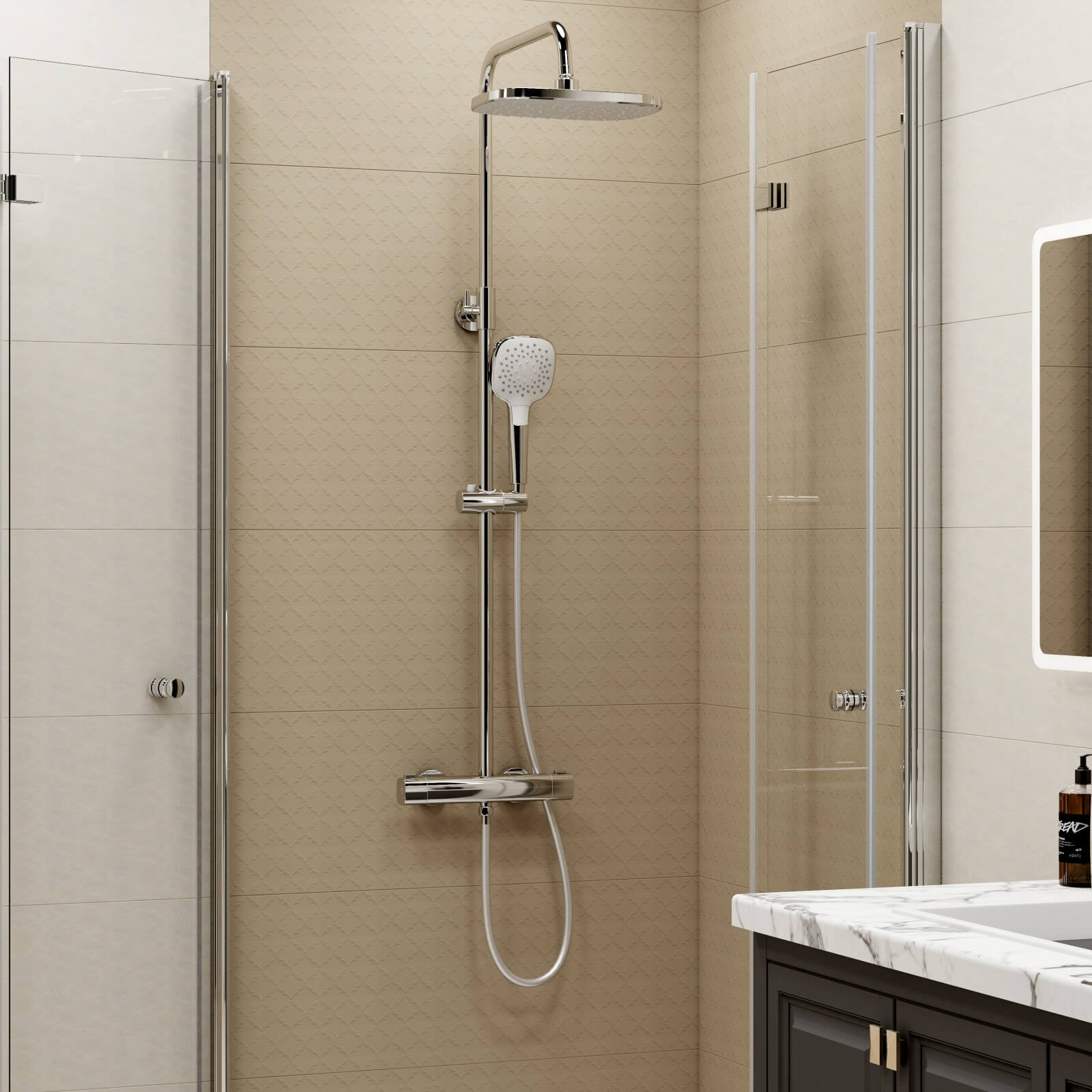 emke-f06-colonne-de-douche-thermostatique-chrome-3-jets image 2