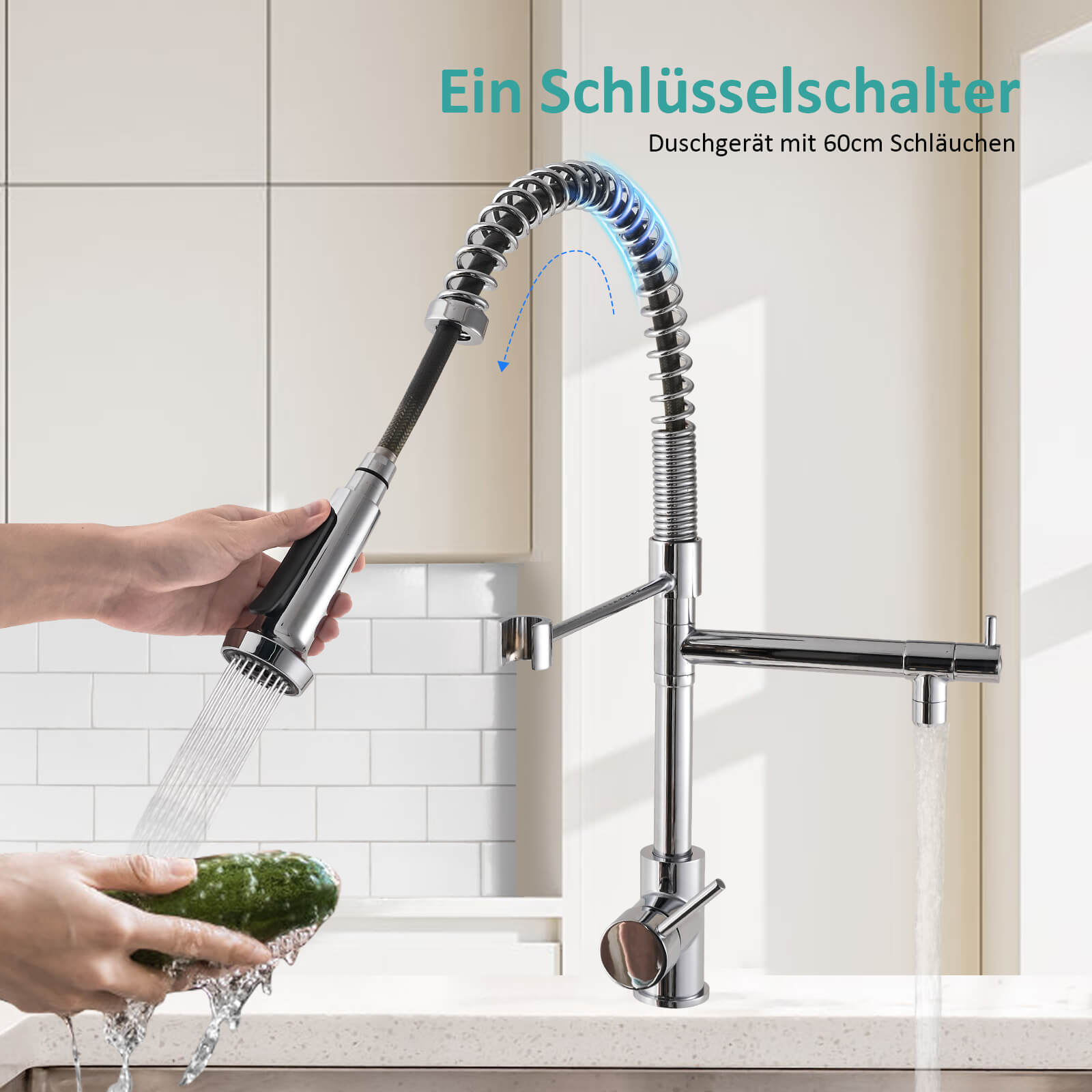 emke-f19-mitigeur-cuisine-chrome-flexible-2-jets image 5