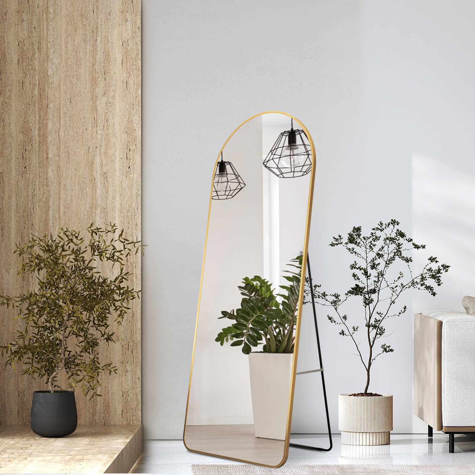 emke-fm07-miroir-sur-pied-noir-160x60-cm-avec-cadre image 2