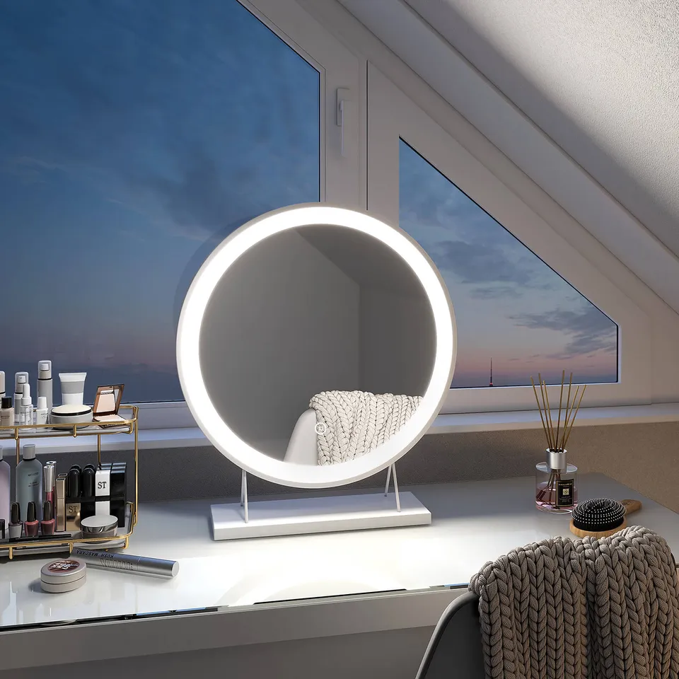 emke-cm01-miroir-maquillage-led-rond-blanc-40-cm-tactile image 1