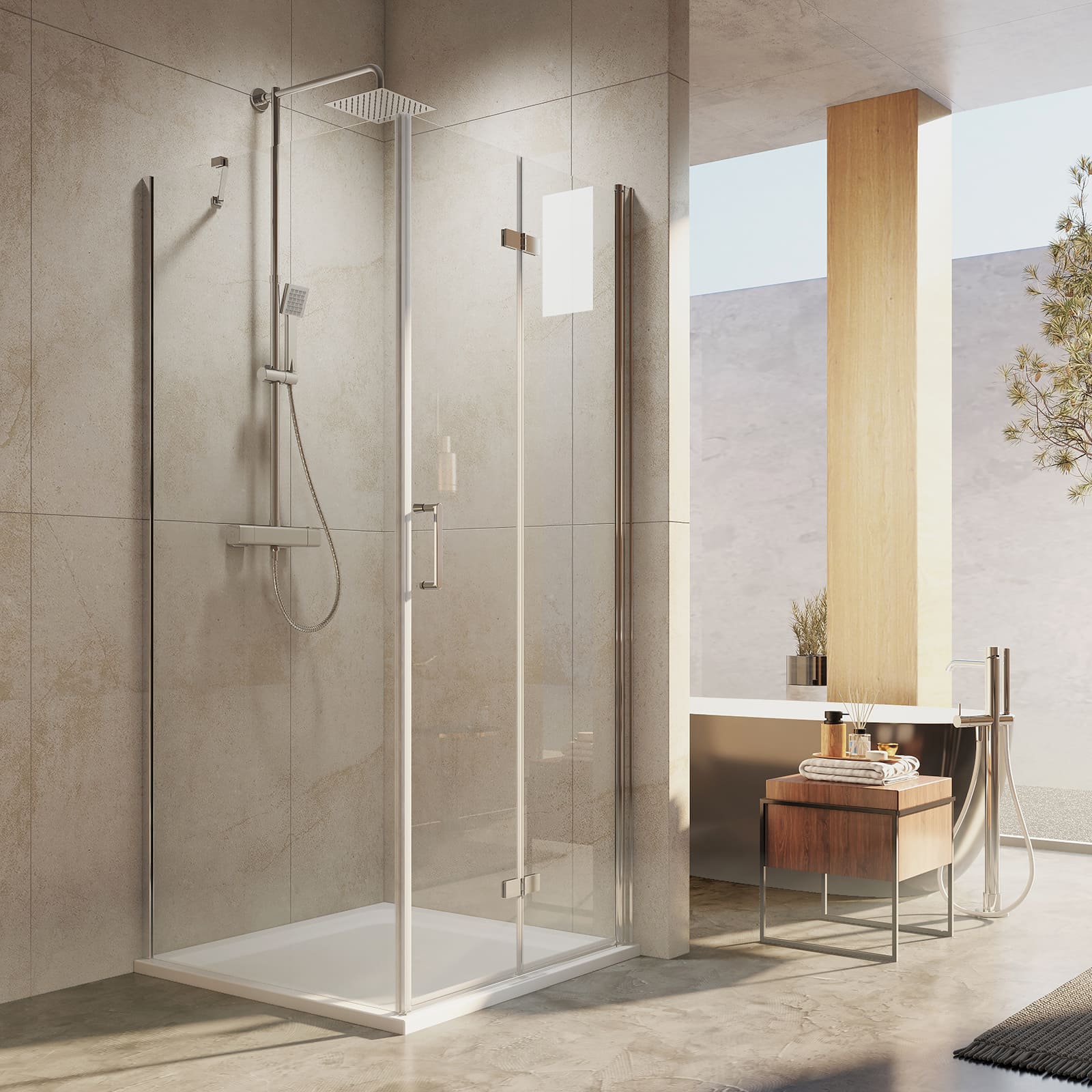 emke-cabine-de-douche-angle-pliante-90x80x195-cm image 1