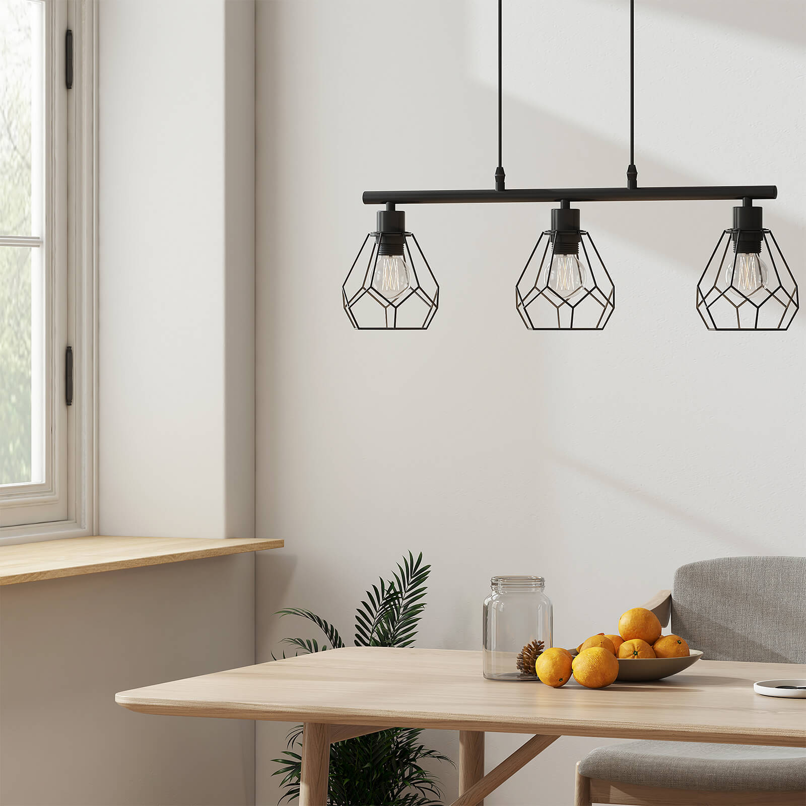 emke-l25b2bl-suspension-3-lampes-noire-e27-r-glable image 3
