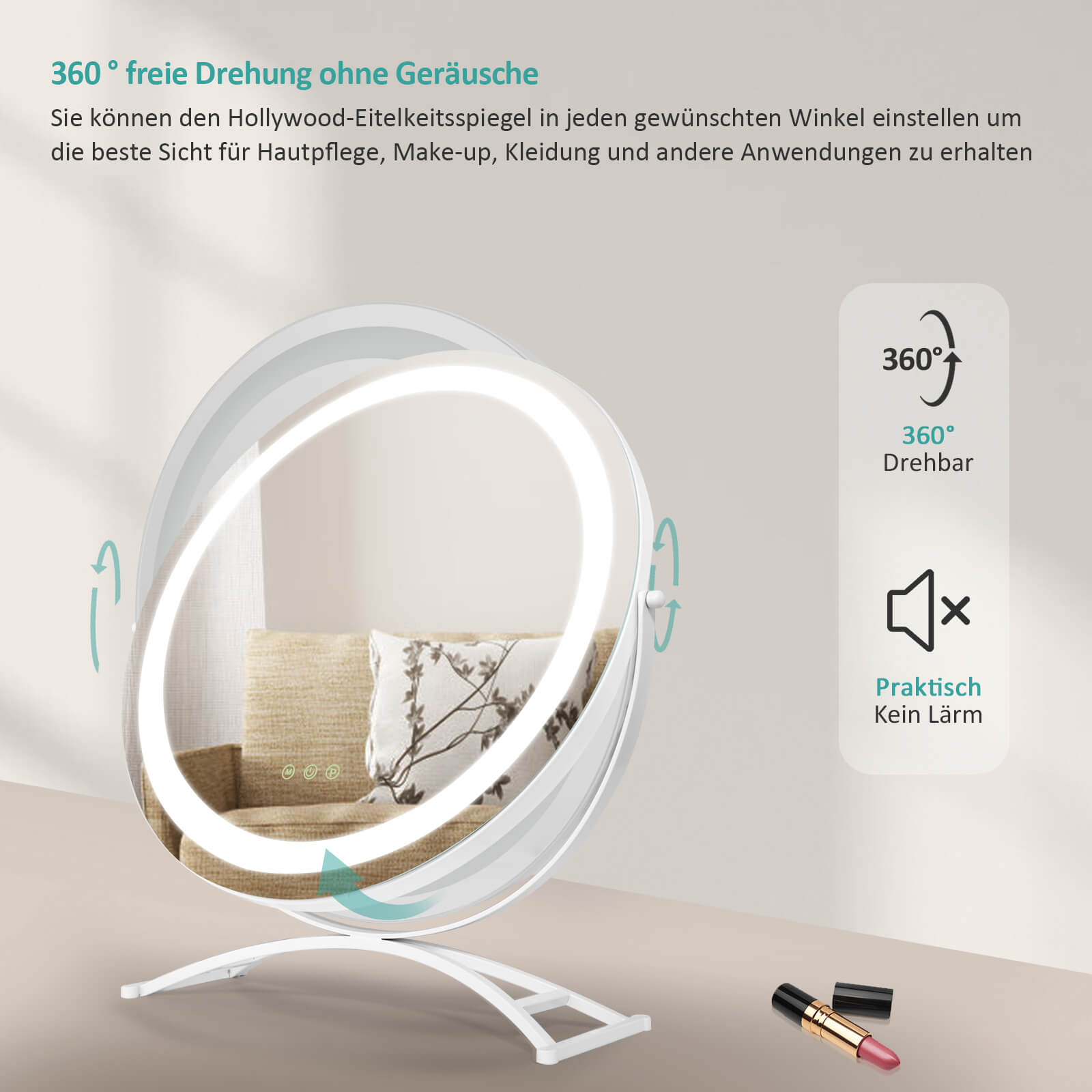 emke-cm07-miroir-grossissant-led-40-blanc-variateur image 6