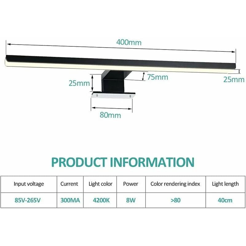 emke-luminaire-l08-lampe-miroir-led-noire-40-cm-6000k image 6