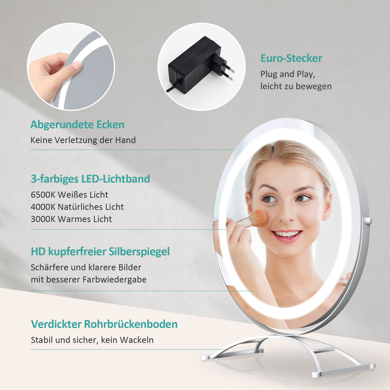 emke-cm07-miroir-grossissant-led-40-blanc-variateur image 7