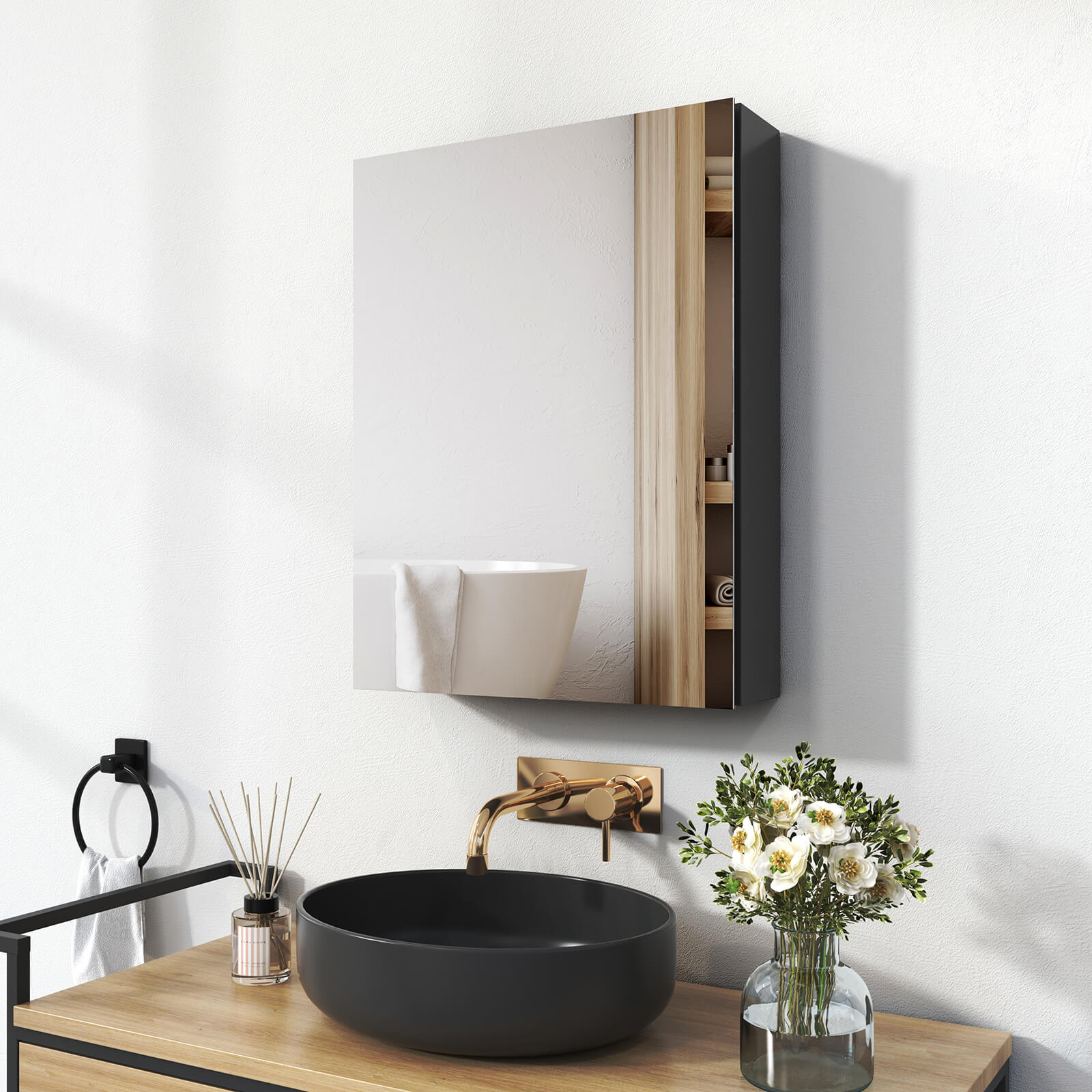 emke-mc5-armoire-murale-salle-de-bain-50x65-cm-noir image 2