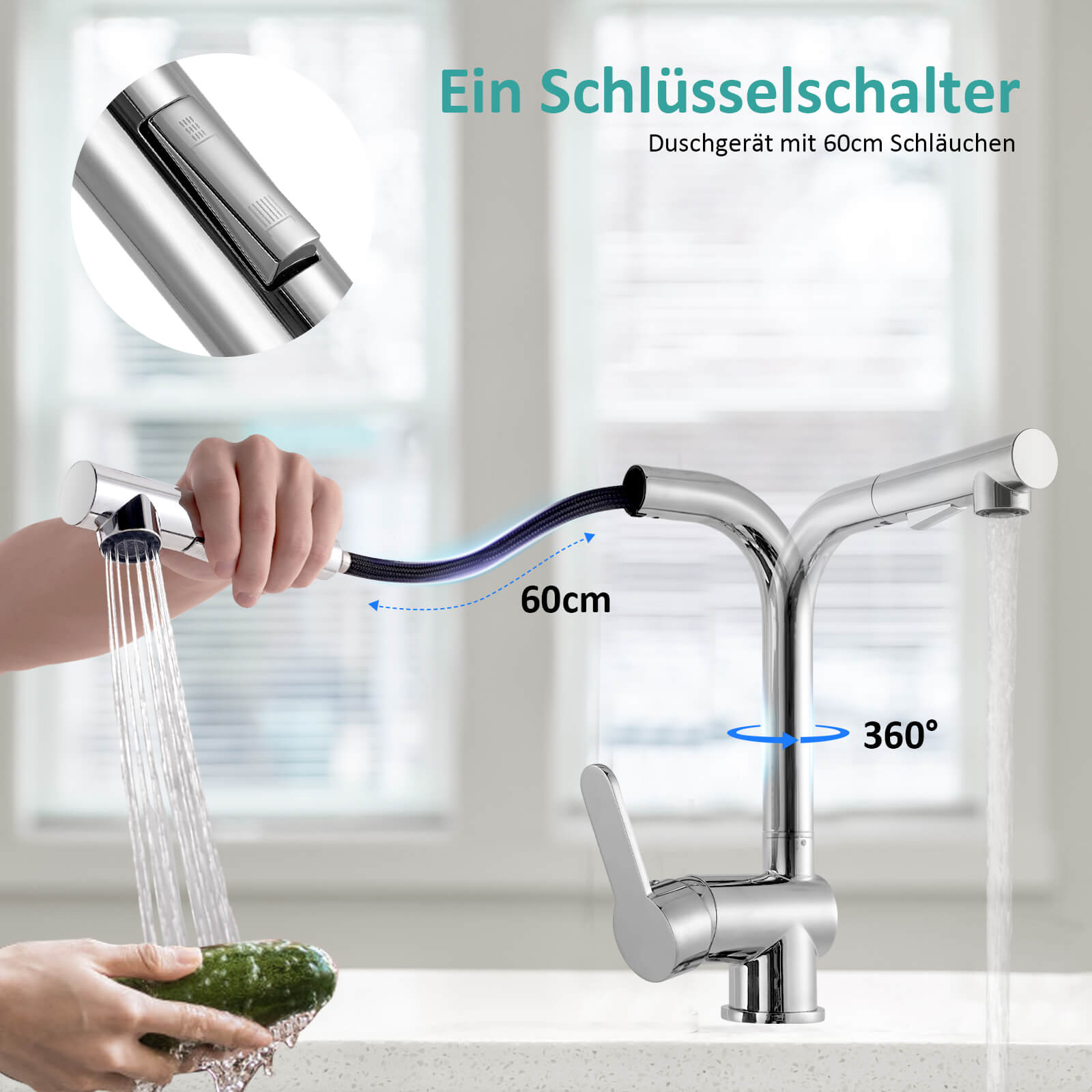 emke-f16-mitigeur-cuisine-chrom-bec-extensible-2-jets-inox image 2