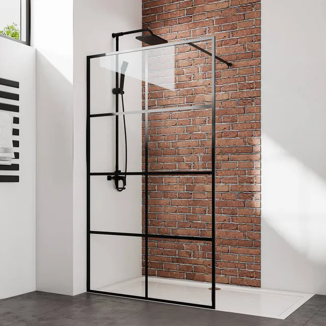 emke-paroi-de-douche-italienne-grille-noire-90x200-cm image 1