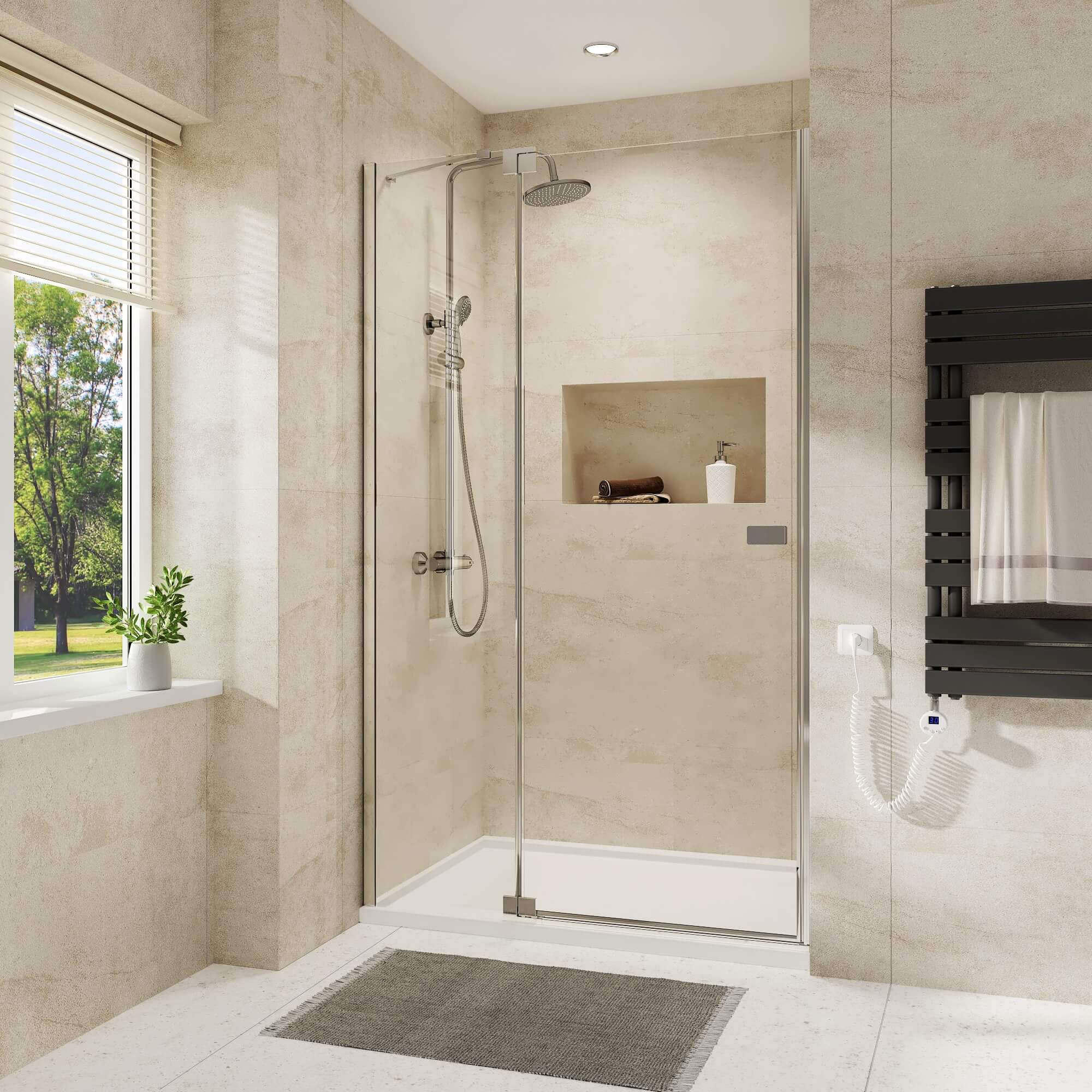 emke-porte-douche-pliante-noir-90x190-verre-8mm-nano image 2