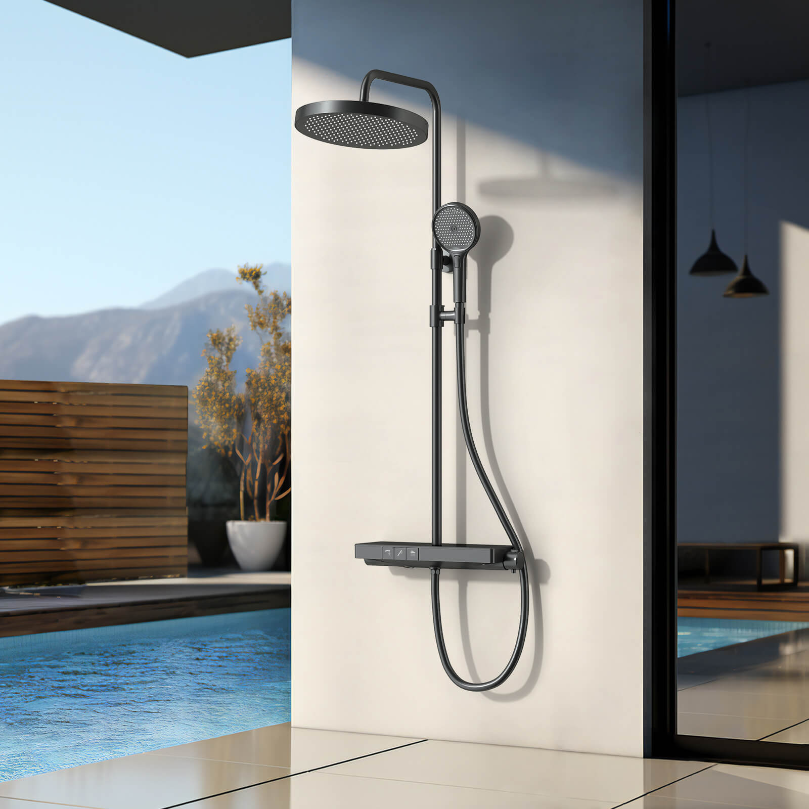 emke-f22-colonne-de-douche-thermostatique-noir-mat-320-mm image 1
