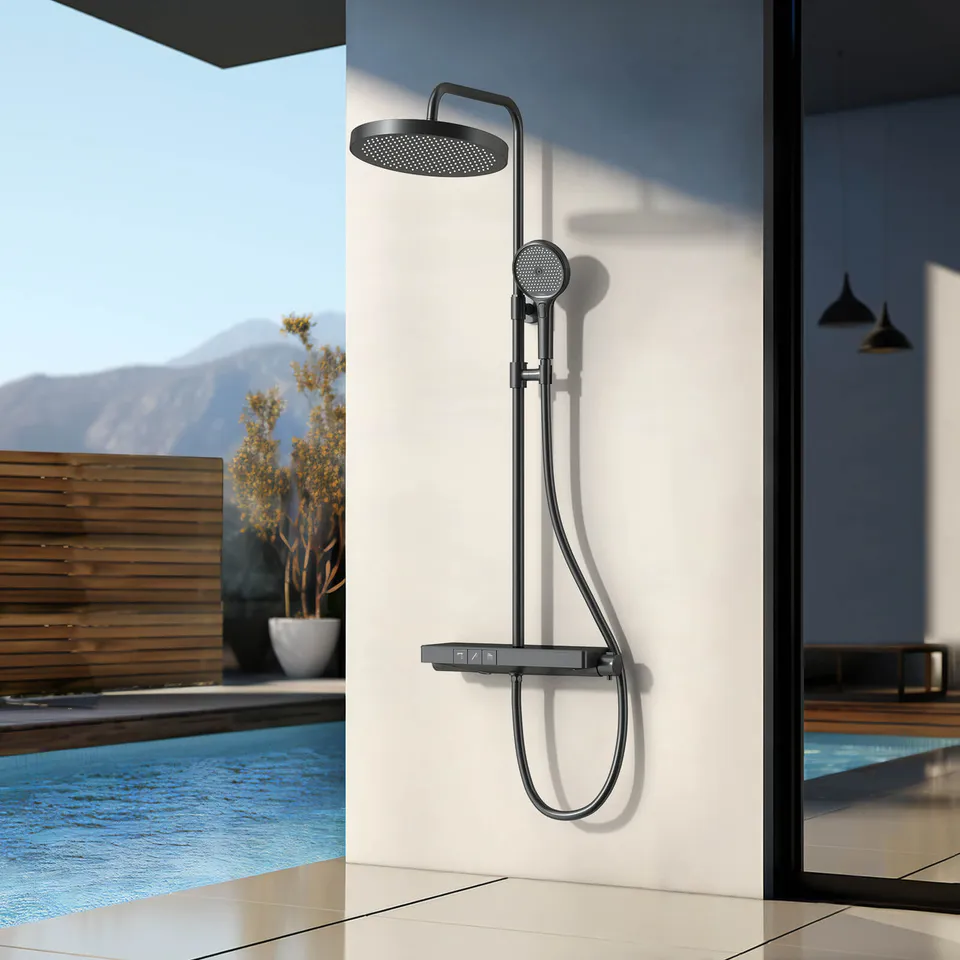 emke-f22-colonne-de-douche-thermostatique-noir-mat-320-mm image 1