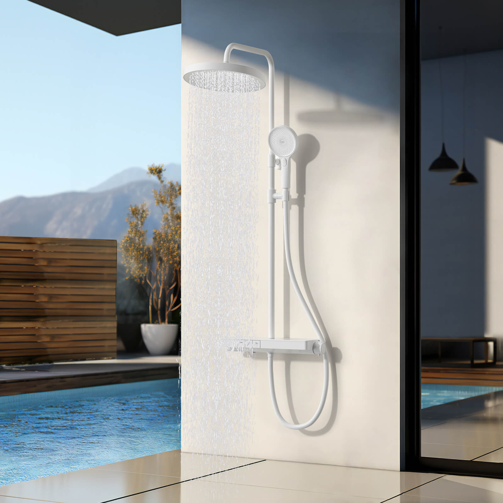 emke-f22-colonne-de-douche-thermostatique-blanc-260-mm image 2