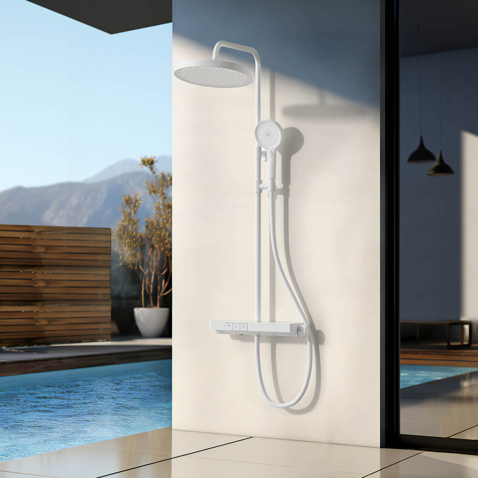 emke-f22-colonne-de-douche-thermostatique-blanc-260-mm image 1
