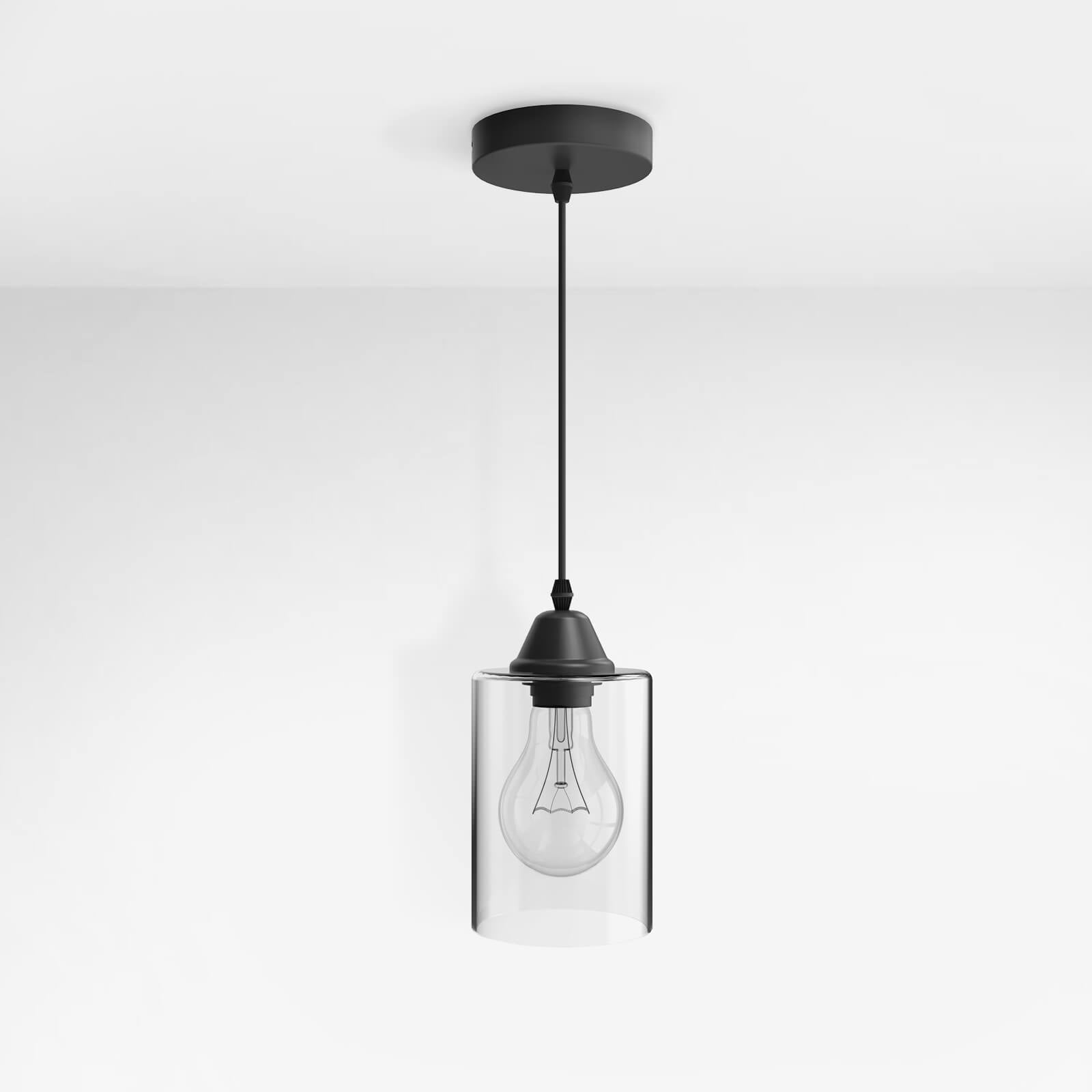 emke-l17b2bl-suspension-verre-e27-noire-100cm image 2