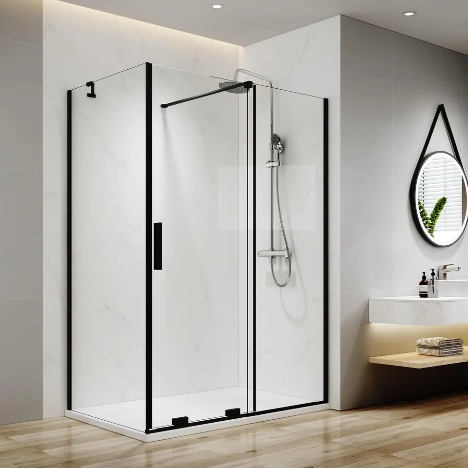 emke-cabine-douche-coulissante-noir-120-90-verre-8mm image 1