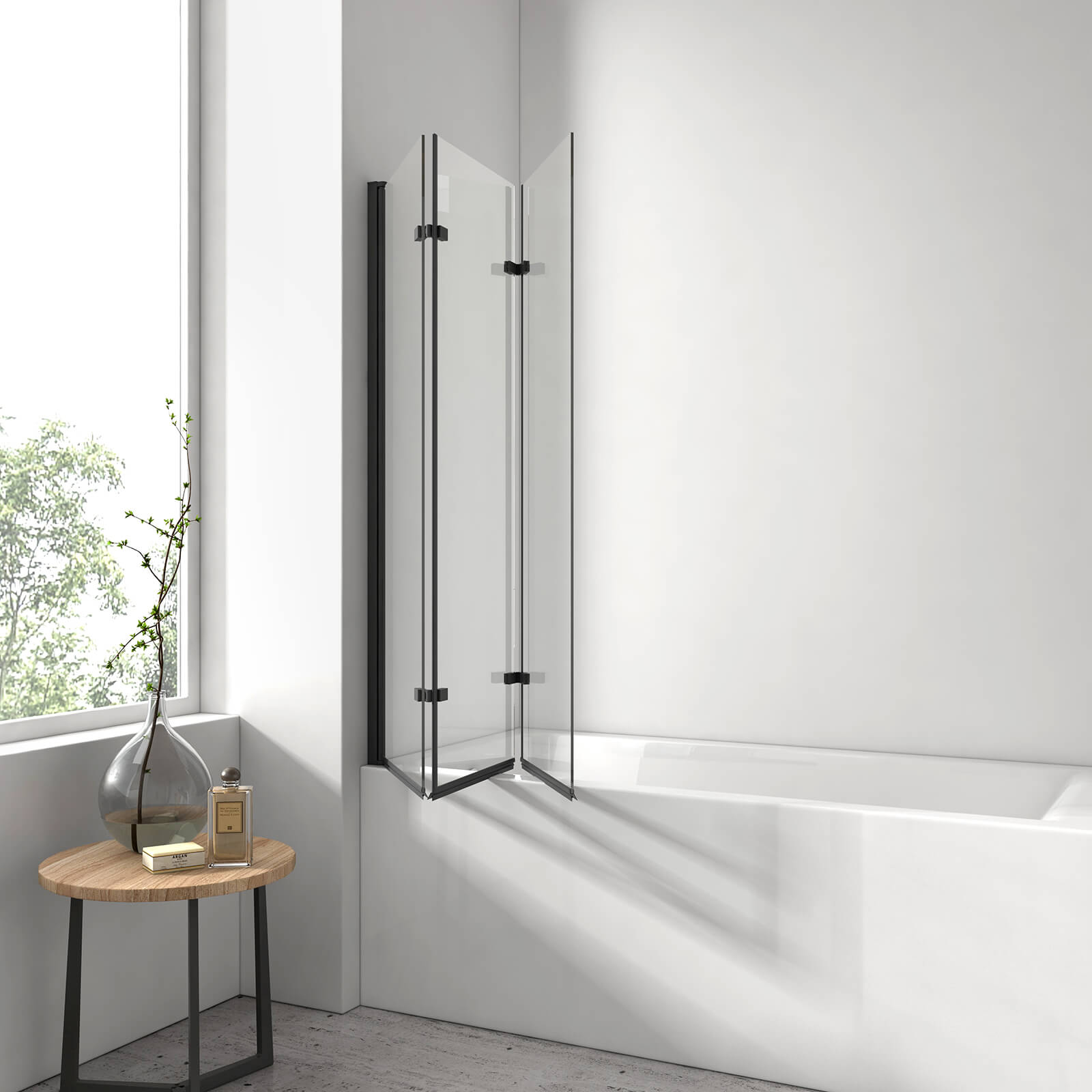 emke-pare-baignoire-120cm-noir-3-volets-verre-6mm image 5