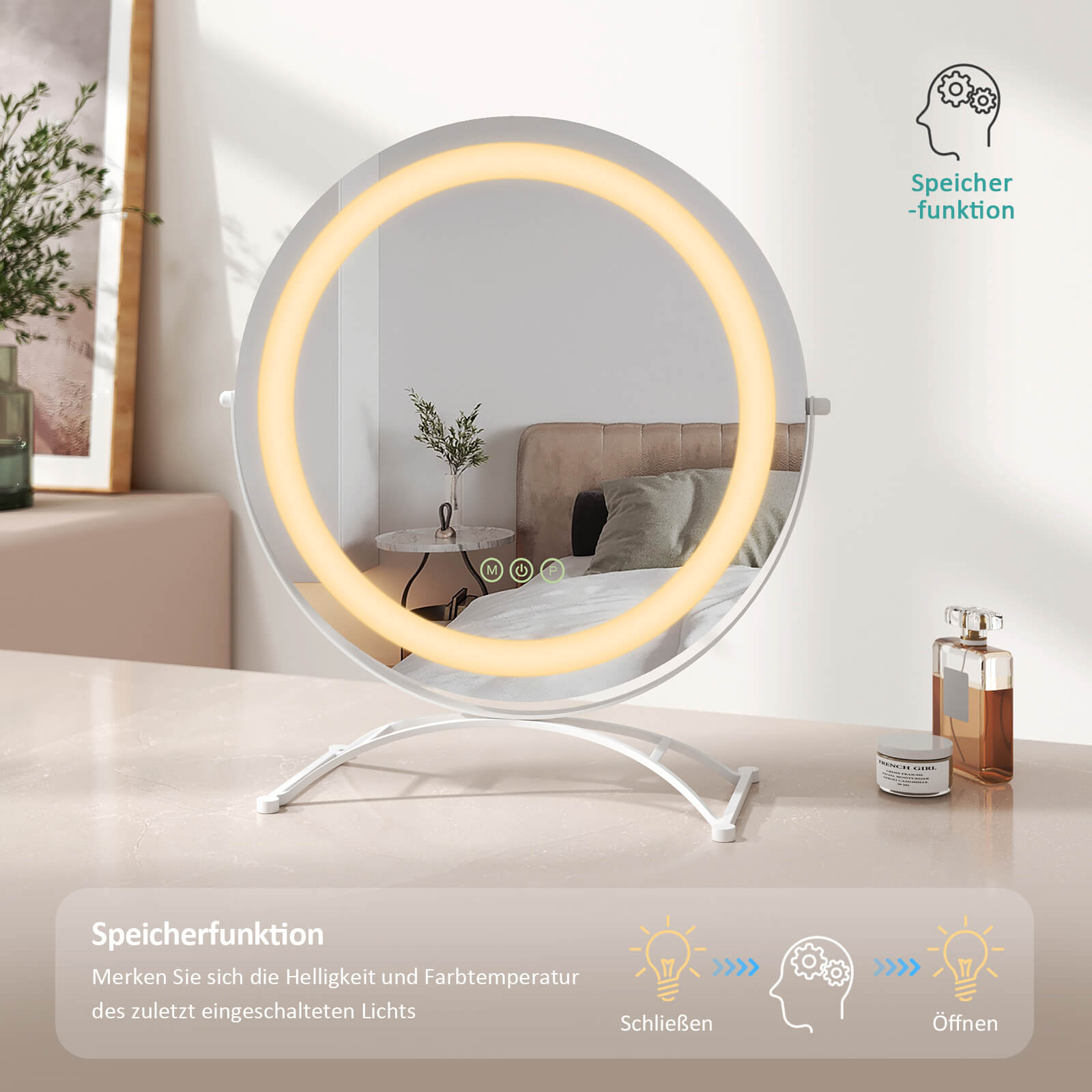 emke-cm07-miroir-grossissant-led-40-blanc-variateur image 5