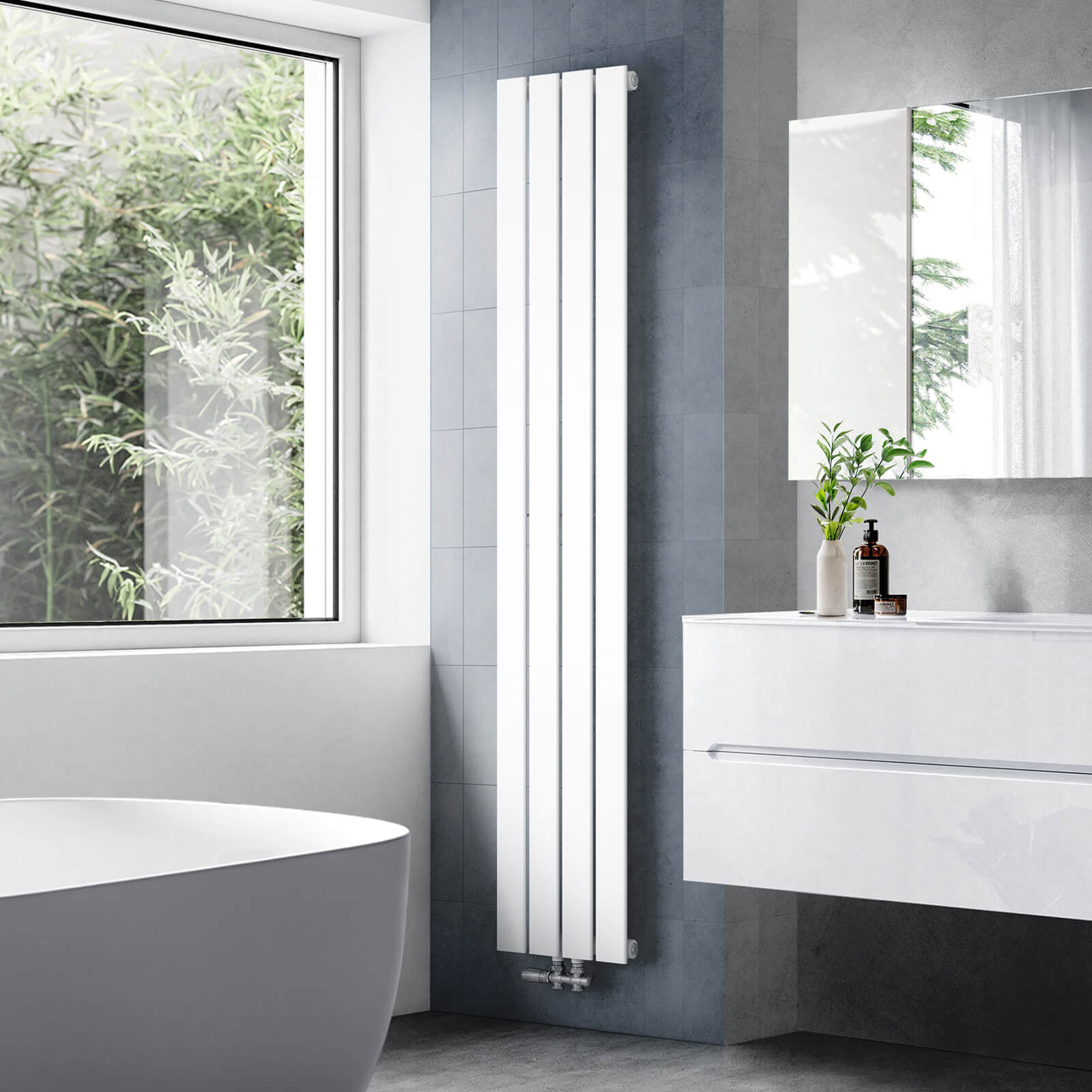 emke-radiateur-vertical-eau-chaude-blanc-180x30-monocouche image 1