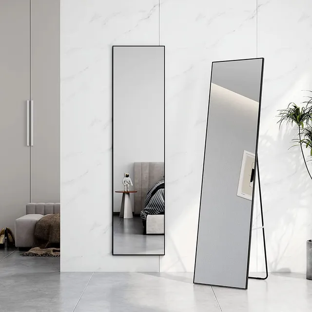 emke-fm02-miroir-sur-pied-noir-160x40-cm-pleine-longueur image 1